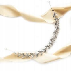 Kokonet hajpánt levél mintás áttört ezüst cirkónia Káprázatos (4-0106)