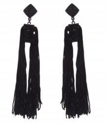 Kokonet Fekete arany fülbevaló hosszú stiftes rojtokkal Chwost estélyi (3-0472)