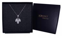 Kokonet Nyaklánc Levélkék boho rusztikus Aaa kristályokkal, apró (8-0303)