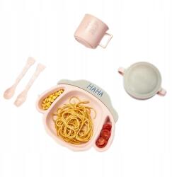 CHI CHI Búzaszalma edénykészlet gyerekeknek rózsaszín Kutya Chi Chi (Piesek różowy)