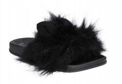  Dimar Stílusos Strandpapucs Női Papucs Szőrme Fekete 37 (DIM01)