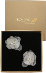 Kokonet Arany fülbevaló tenyésztett gyöngyökkel selyem virágos anyag könnyű (Kolczyki z jedwabiem kwiatowe materiałowe)