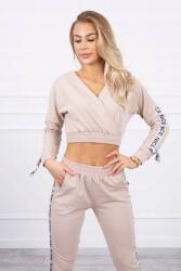  Női melegítő szett dekoratív szalagokkal bézs uni