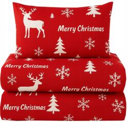 Strefa Spania Ágyneműhuzat 220x200 Karácsonyi pamut szatén karácsonyfa rénszarvas ajándék minták (ZEDD-POS-SWI-220X200-AML)