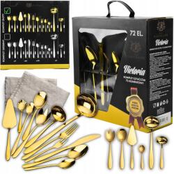 Karl Hausmann Arany Színű Étkészlet 12 Személyes 72 Darabos Victoria Koffer Karl Hausmann (KOMPLET ZESTAW SZTUĆCÓW dla 12os 72 elementy)
