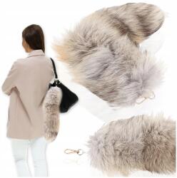  Medál Pihe-puha Róka Farok Szőrme Kulcstartó Farkas Kulcstartó Dekoráció 45cm (Klamra klucza)