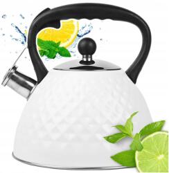 Karl Hausmann Gáz Vízforraló Síppal Fedéllel 3L Indukciós Acél Fehér Ezüst (5905155012296)