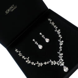 Kokonet Ezüst nyaklánc fülbevaló szettel, esküvői, Gyönyörű, elegáns (8-0077)