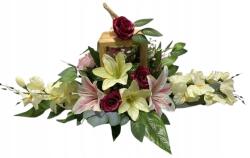 MartineX Lampion Nád Síremlék Temető Sír Dekoráció Koszorú Rózsaszín (STROIL LAMPION RÓŻOWY)