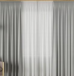 Wisan Két Függöny Szett Szürke Fátyol Függöny Kész Szalaggal 140x250+250x250 (07687698)
