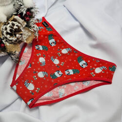 Barones KARÁCSONYI pamut bugyi piros manó mintás M 78126