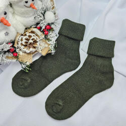 Kardesler Gyapjú NŐI zokni militare-katonazöld 79133