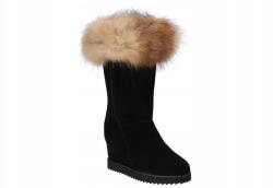  Dimar P028 Szőrmés Csizma Hótaposó Divatos Női Téli Bőr Csizma 40-ES (P028) - allegro - 21 570 Ft