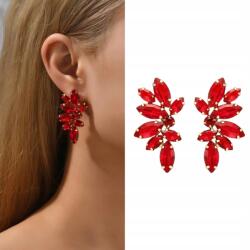 Kokonet Piros arany fülbevaló rövid stiftes elegáns ékszer esküvő Party (3-0517)