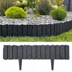 GardenPlast Kerti Rózsafa gyepszegély kerítés Wood 0, 58 mb fekete (Wood Czarny)