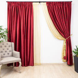 Hiko Set 4 piese draperii Hiko Royal Beauty, catifea bordeaux si doua perdele Plasa galben/auriu, cu rejansa (10005223)
