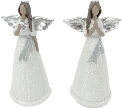 Angel Polyresin 80X55X150Mm Mix, Fehér, Ezüst, Csillámmal