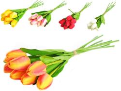  Művirág, Műanyag 410Mm Tulipáncsokor 7Db, Vegyes Színek