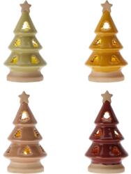  Led Dekoráció Gyertyatartó Porcelán 70X55X120Mm Fa, Vegyes Színek