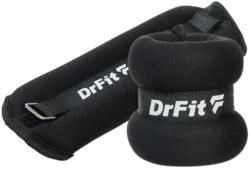 DrFit boka- és csuklósúly fitnesz edzőterem 2x 2kg fekete (Ciężarki na kostki i nadgarstki 2x2kg czarne)