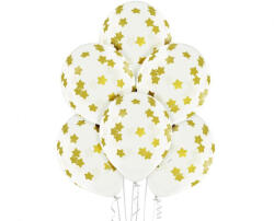 Csillagos Stars léggömb, lufi szett 6 db-os 30 cm (12 inch)