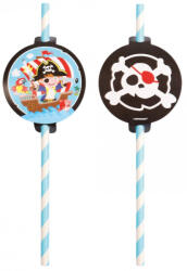  Kalóz Map papír szívószál, 8 db-os szett