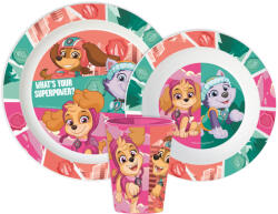  Mancs Őrjárat Superpowers étkészlet, micro műanyag szett, pohárral 260 ml