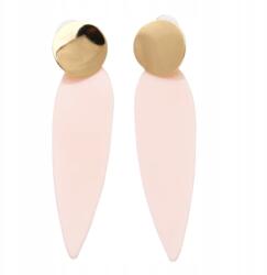 Kokonet Rózsaszín fülbevaló világos pasztell akril könnyű klasszikus arany kerek (3-0460)