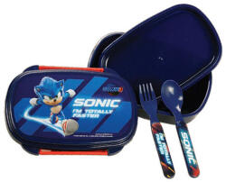  Sonic a sündisznó Faster szendvicsdoboz + evőeszköz szett