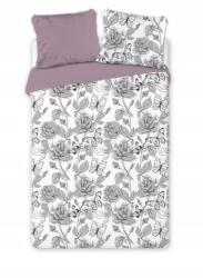 Faro Ágynemű garnitúra 220x200 cm lila virágok 100% pamut szatén (Elegant 001)