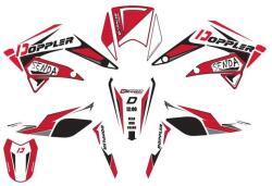 Doppler Matricaszett komplett fekete-piros-fehér Derbi Senda 2011-2017 Doppler