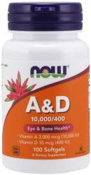 NOW Vitamina A & D, 10000/400 UI, 100 capsule moale