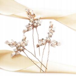 Kokonet Hajcsat szett esküvői frizurához, Rózsa levél díszek (4-0149)