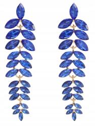 Kokonet Arany foglalatú kék fülbevaló nyári partira kobalt azúrkék (3-0416)