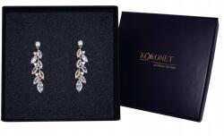 Kokonet Fülbevaló hosszú esküvői levelek arany kristályok 18k (8-0425)