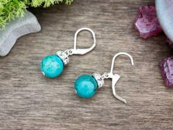 R. M. ékszer Szintetikus türkiz lógós ásvány fülbevaló (11057)