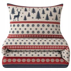 Strefa Spania Ágyneműhuzat 140x200 Karácsonyi pamut szatén karácsonyfa rénszarvas ajándék minták (ZEDD-POS-SWI-140X200-AML)