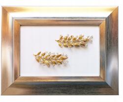 Kokonet Esküvői hajdísz szett levélkék és kristályok (4-0050)