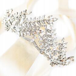 Kokonet Elegáns, ezüst színű diadém cirkónia ágakkal, esküvőre, szalagavatóra (4-0231)