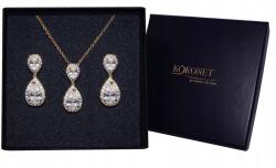 Kokonet Arany esküvői ékszer szett könnycsepp Kristályok (8-0109 + 8-0112)