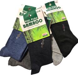 Pihe-Puha Férfi, bambusz zokni, orrvarrás nélküli, 5 pár/csomag, mintás