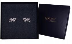 Kokonet Ezüst fülbevaló Masni strasszokkal esküvői masni rövid fülbevaló (8-0588)