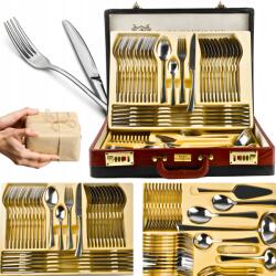 Karl Hausmann Evőeszköz Készlet 12 Személyre Bőröndben 72 Darabos Szervező Evőeszközök (SZTUĆCE dla 12 osób ZESTAW SZTUĆCÓW zmywarka)