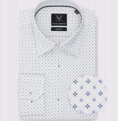 Pako lorente Fehér férfi ing kék mikromintával Pako Lorente 3XL-es méret
