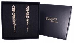 Kokonet Hosszú esküvői fülbevaló aranyozott Finom lógós (DŁUGIE kolczyki ślubne pozłacane wiszące)