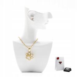  Nyaklánc Kutya Mancs Strassz Ezüst 925 Aranyozott Ajándék Kézzel készített Doboz (5906168090523)