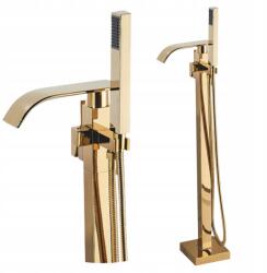 Ari Kádtöltő Csaptelep Forgatható Kifolyócsővel, Szabadonálló Zuhanyzóval Arany Vízesés (Bateria Wannowa Wolnostojąca Waterfall)