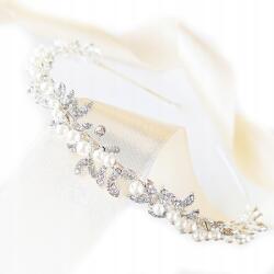 Kokonet Ezüst esküvői hajpánt gyöngyökkel és strassz kristályokkal (4-0191)