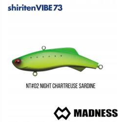 Madness Wobbler Madness Shiriten VIBE73 NT#02 Night Chartreuse Sardine (73mm; 17g) (4518184007785)