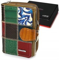 Julia Rosso Női bőr pénztárca patchwork fehér valódi bőr szín RFiD Julia R (M98)